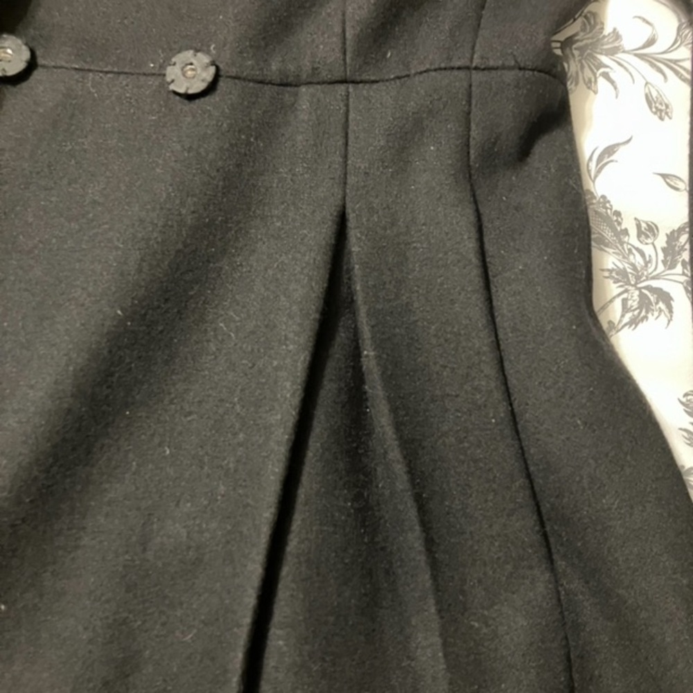 Nine West Women’s Black Wool-Blend Pleated-Back Coat – Size 10 - Picture 6 of 8